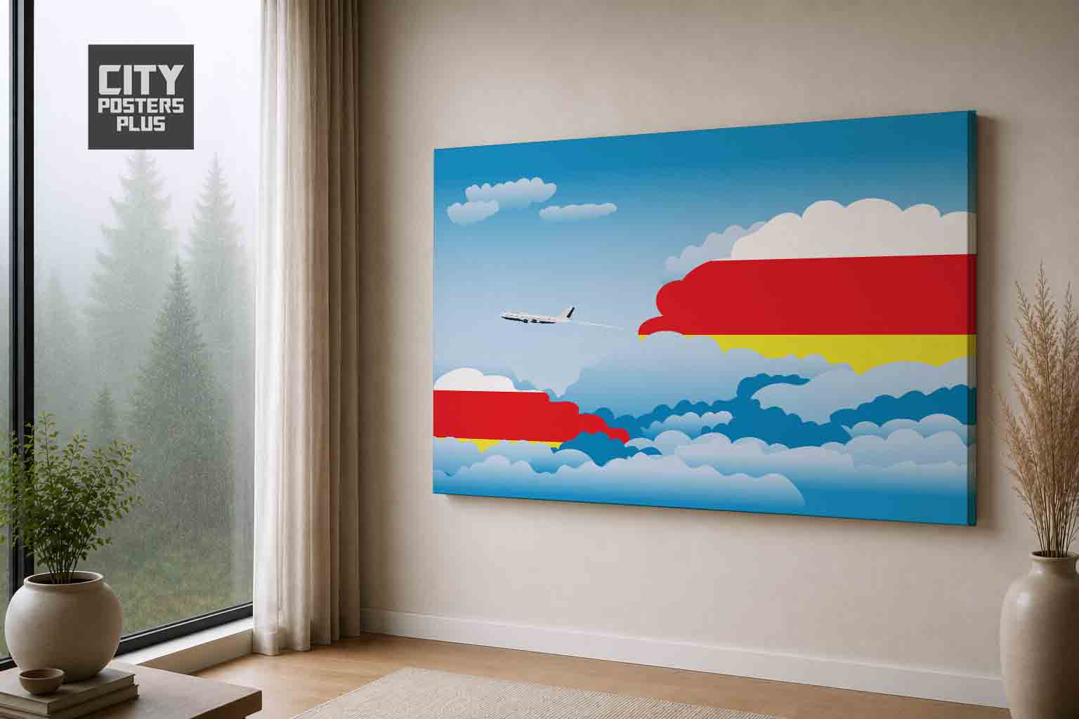 North Ossetia Day Clouds Canvas Framed Prints | Country & City Wall Art | City Posters Plus