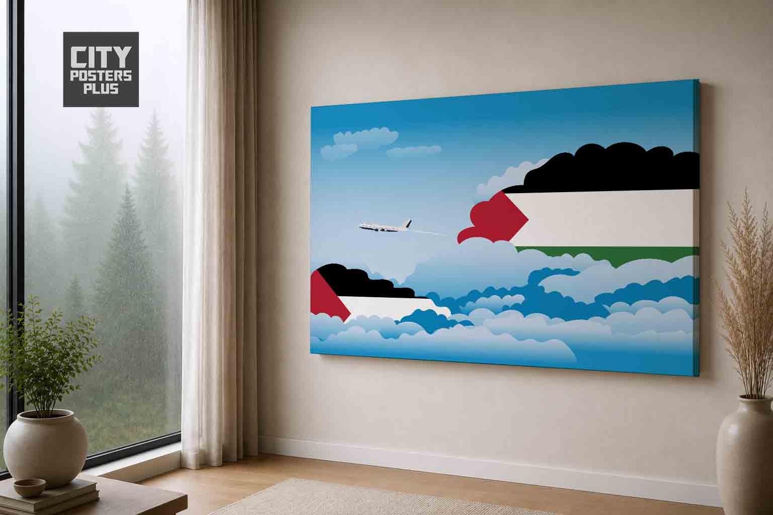 Palestine Day Clouds Canvas Framed Prints | Country & City Wall Art | City Posters Plus