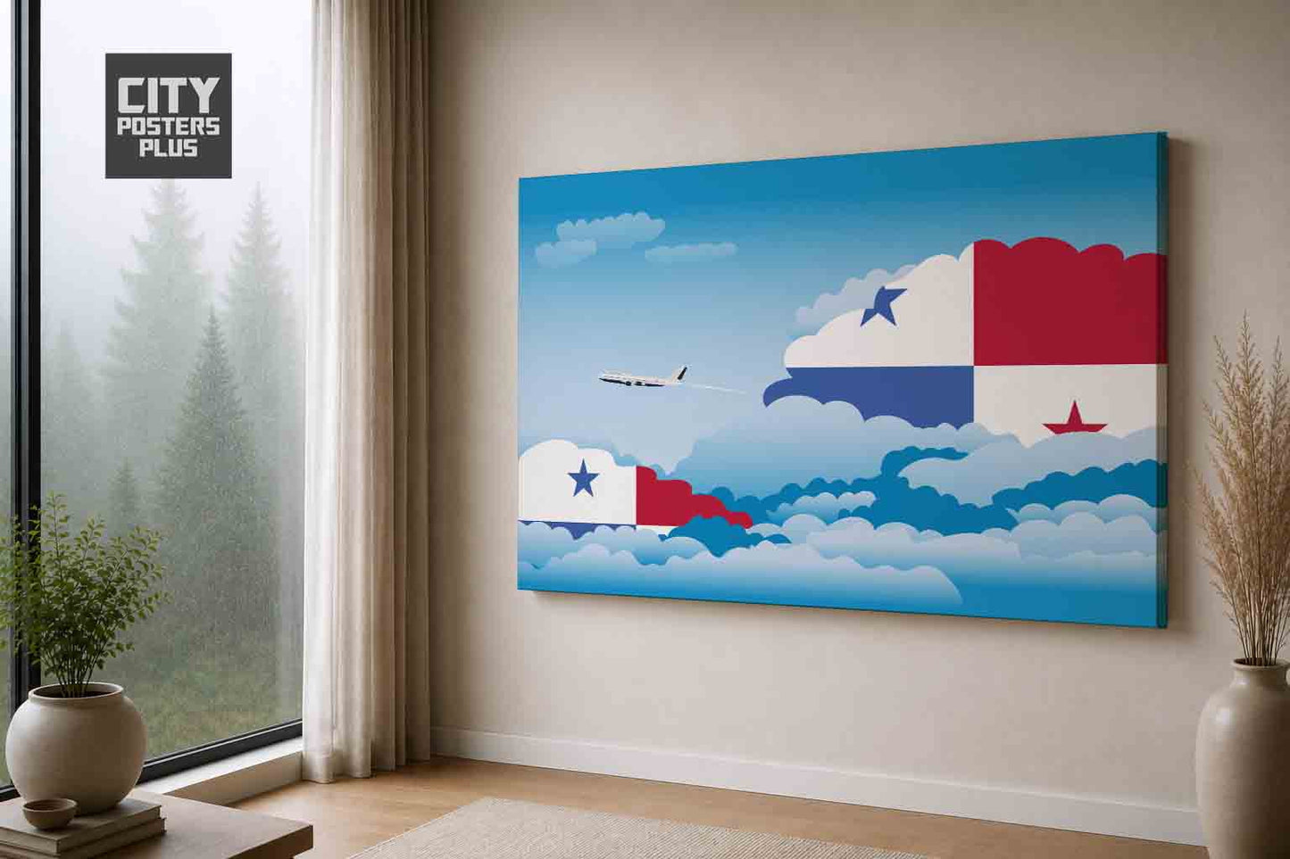Panama Day Clouds Canvas Framed Prints | Country & City Wall Art | City Posters Plus