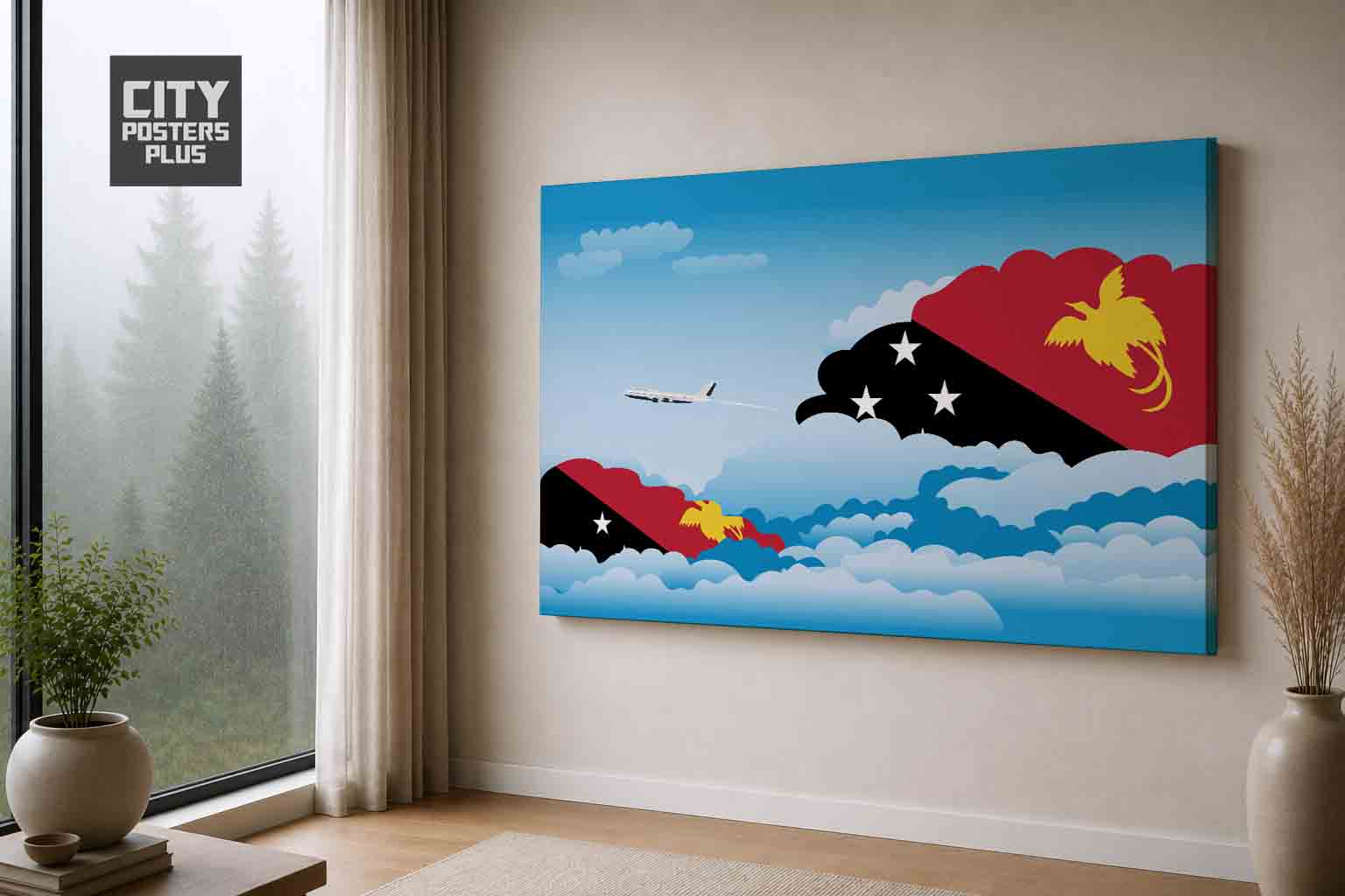 Papua New Guinea Day Clouds Canvas Framed Prints | Country & City Wall Art | City Posters Plus