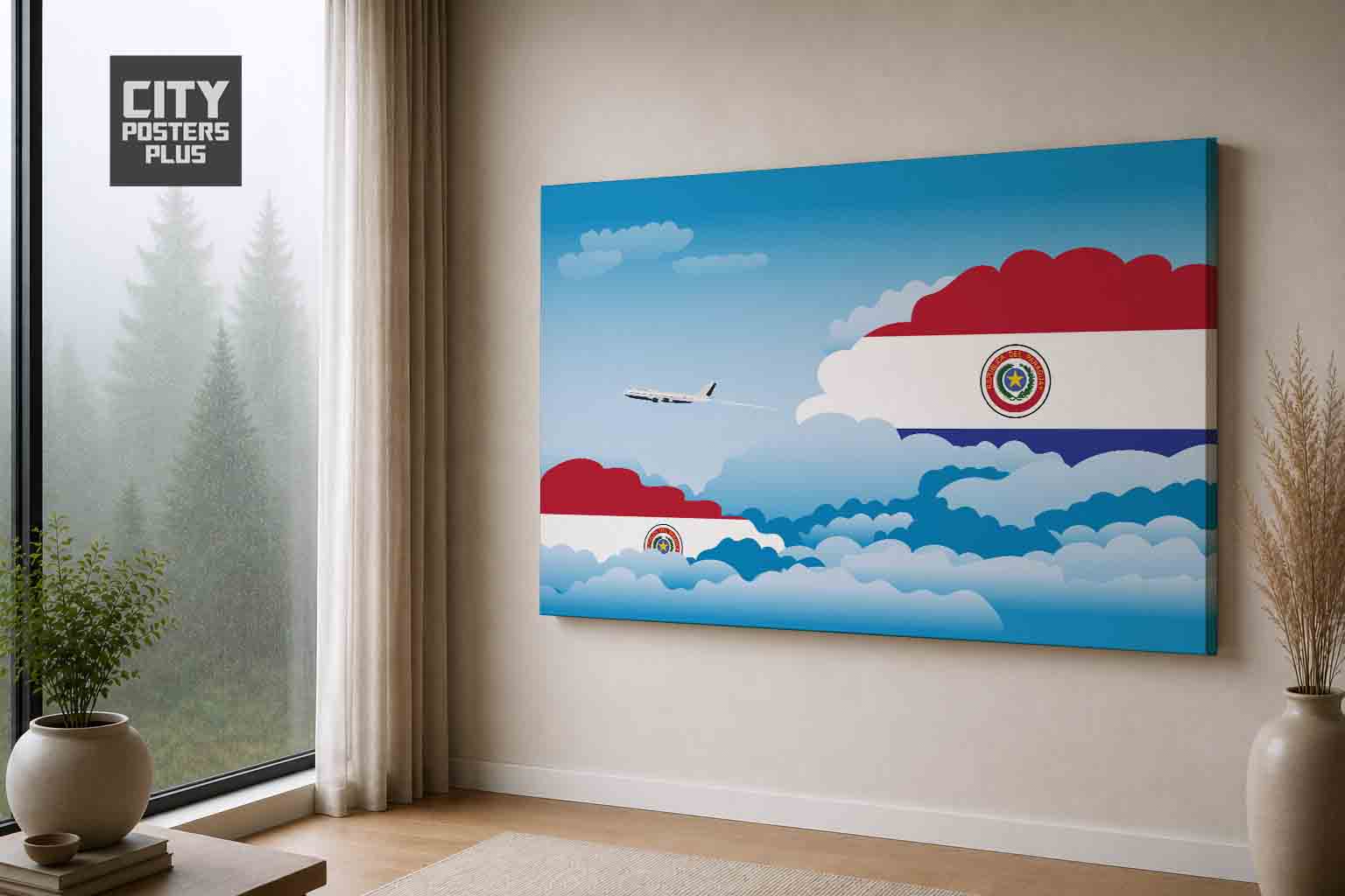 Paraguay Day Clouds Canvas Framed Prints | Country & City Wall Art | City Posters Plus
