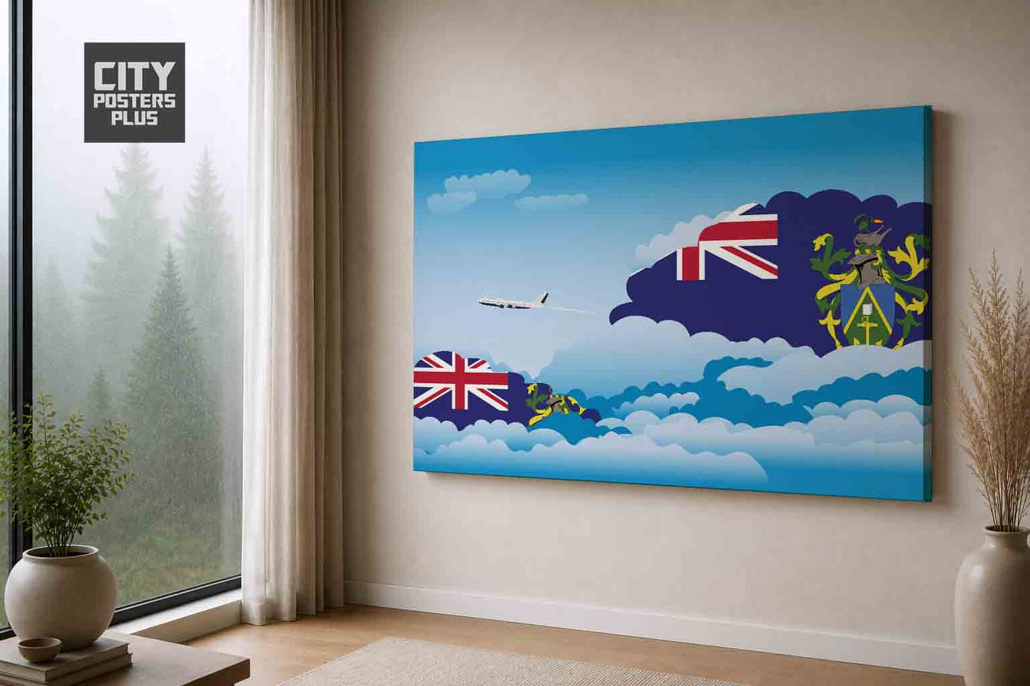 Pitcairn Islands Day Clouds Canvas Framed Prints | Country & City Wall Art | City Posters Plus