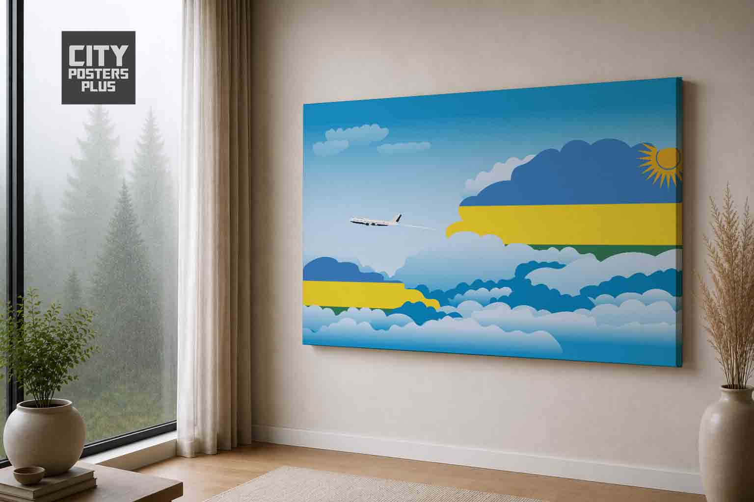 Rwanda Day Clouds Canvas Framed Prints | Country & City Wall Art | City Posters Plus