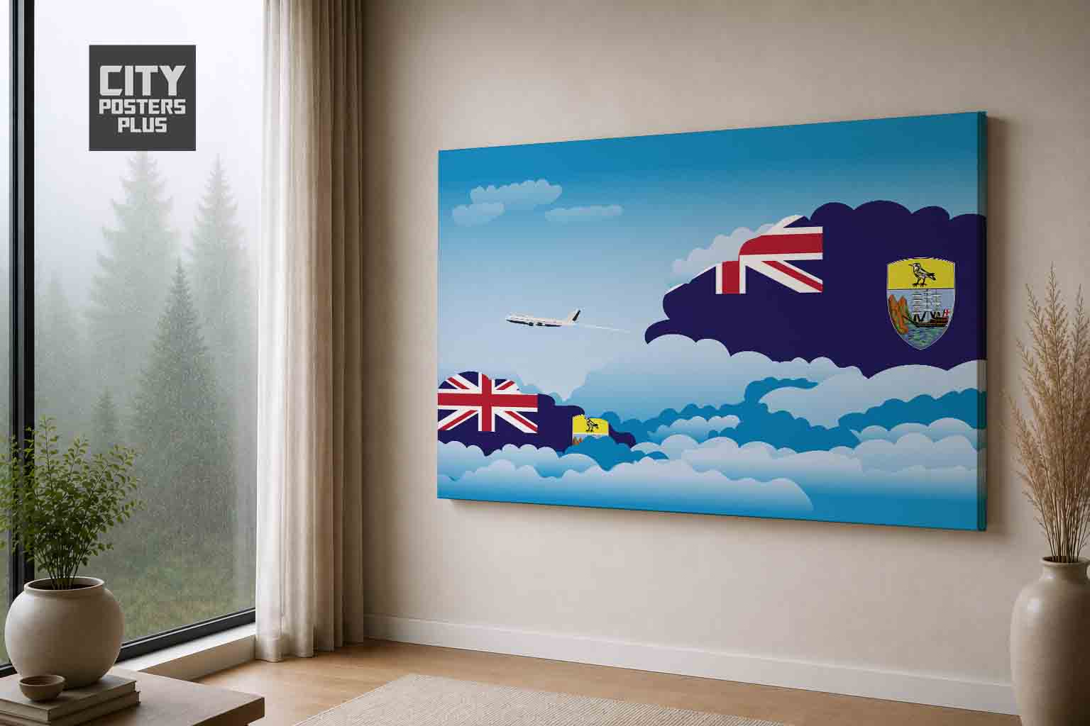 Saint Helena Day Clouds Canvas Framed Prints | Country & City Wall Art | City Posters Plus