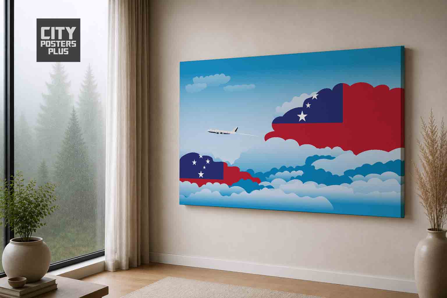 Samoa Day Clouds Canvas Framed Prints | Country & City Wall Art | City Posters Plus