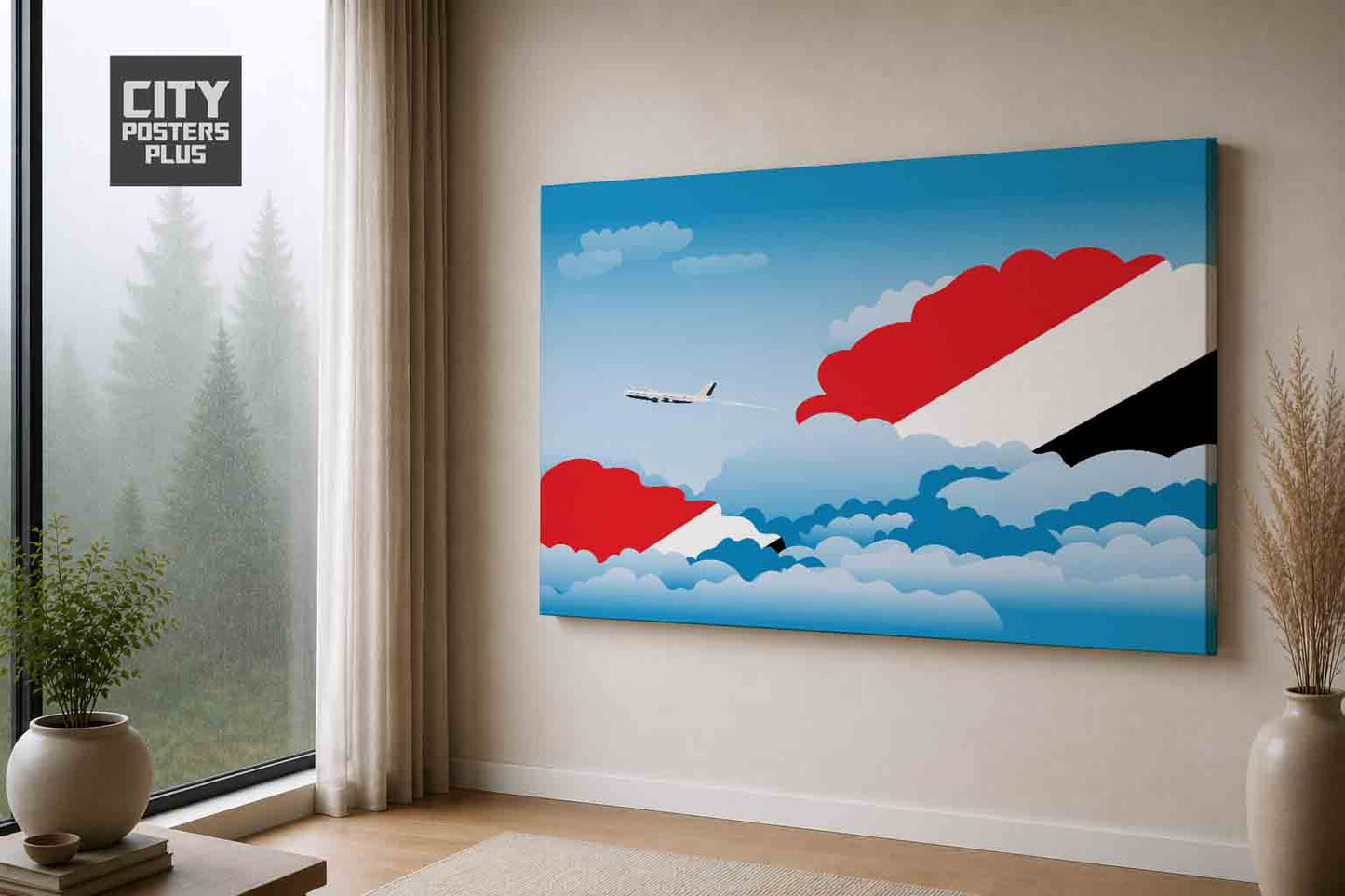 Sealand Principality of Day Clouds Canvas Framed Prints | Country & City Wall Art | City Posters Plus