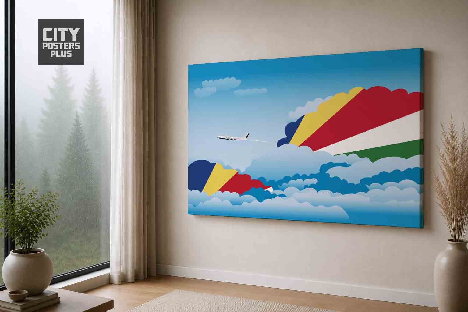 Seychelles Day Clouds Canvas Framed Prints | Country & City Wall Art | City Posters Plus