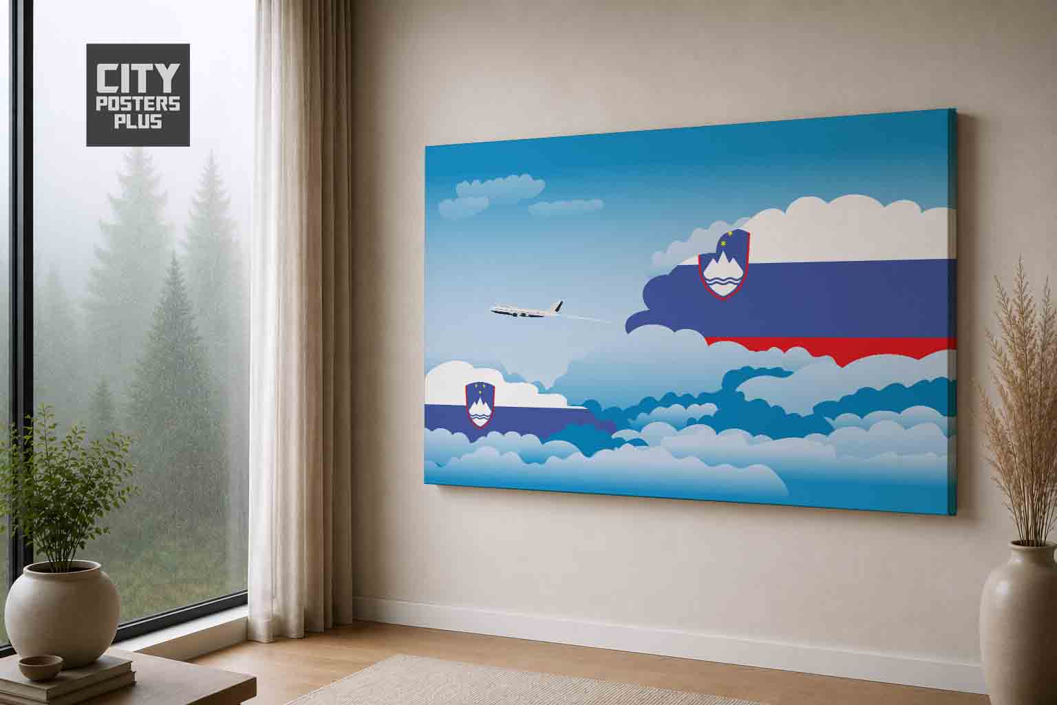 Slovenia Day Clouds Canvas Framed Prints | Country & City Wall Art | City Posters Plus
