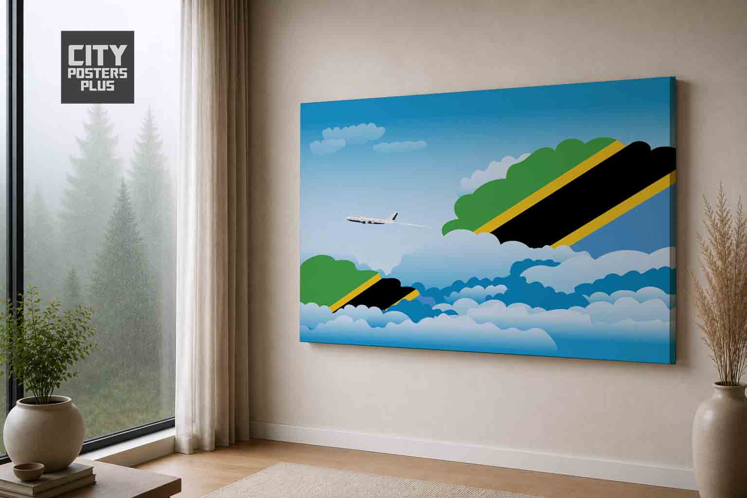 Tanzania Day Clouds Canvas Framed Prints | Country & City Wall Art | City Posters Plus