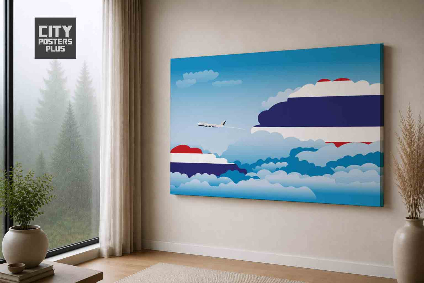 Thailand Day Clouds Canvas Framed Prints | Country & City Wall Art | City Posters Plus