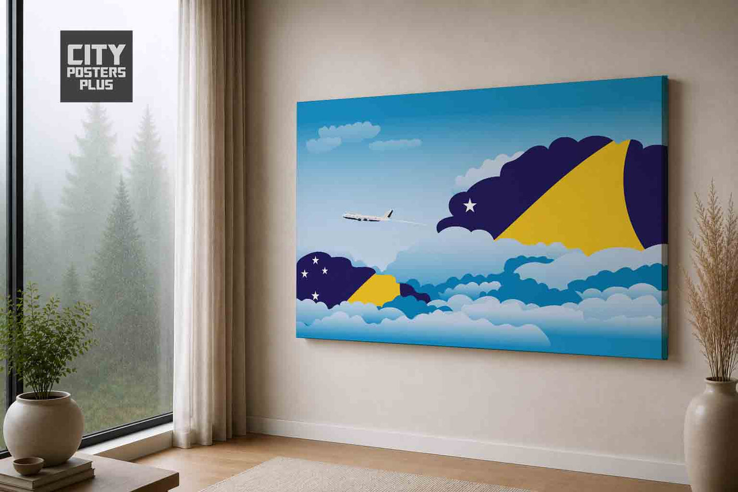 Tokelau Day Clouds Canvas Framed Prints | Country & City Wall Art | City Posters Plus