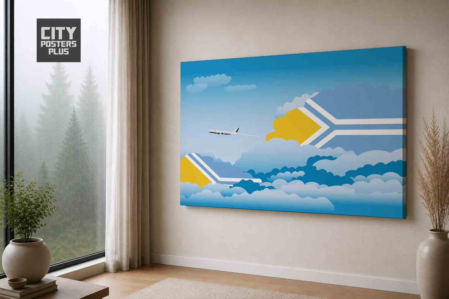Tuva Day Clouds Canvas Framed Prints | Country & City Wall Art | City Posters Plus