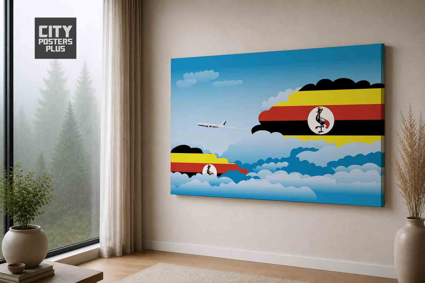 Uganda Day Clouds Canvas Framed Prints | Country & City Wall Art | City Posters Plus