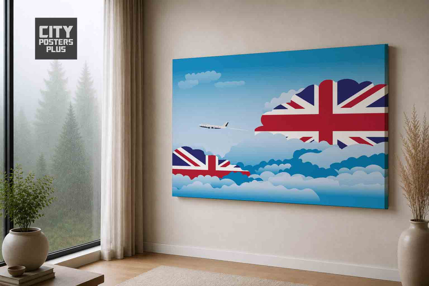 United KIngdom Day Clouds Canvas Framed Prints | Country & City Wall Art | City Posters Plus