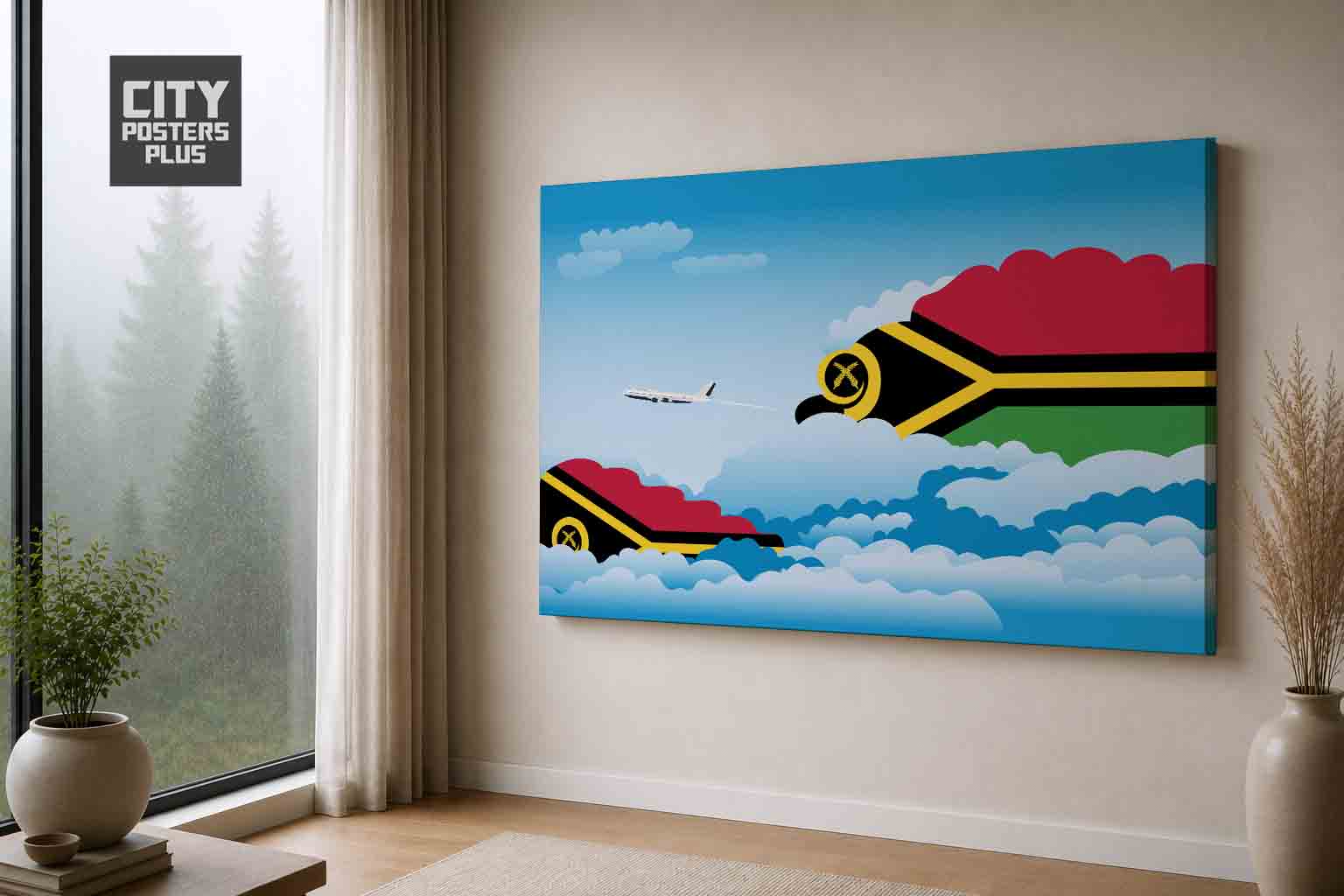 Vanuatu Day Clouds Canvas Framed Prints | Country & City Wall Art | City Posters Plus