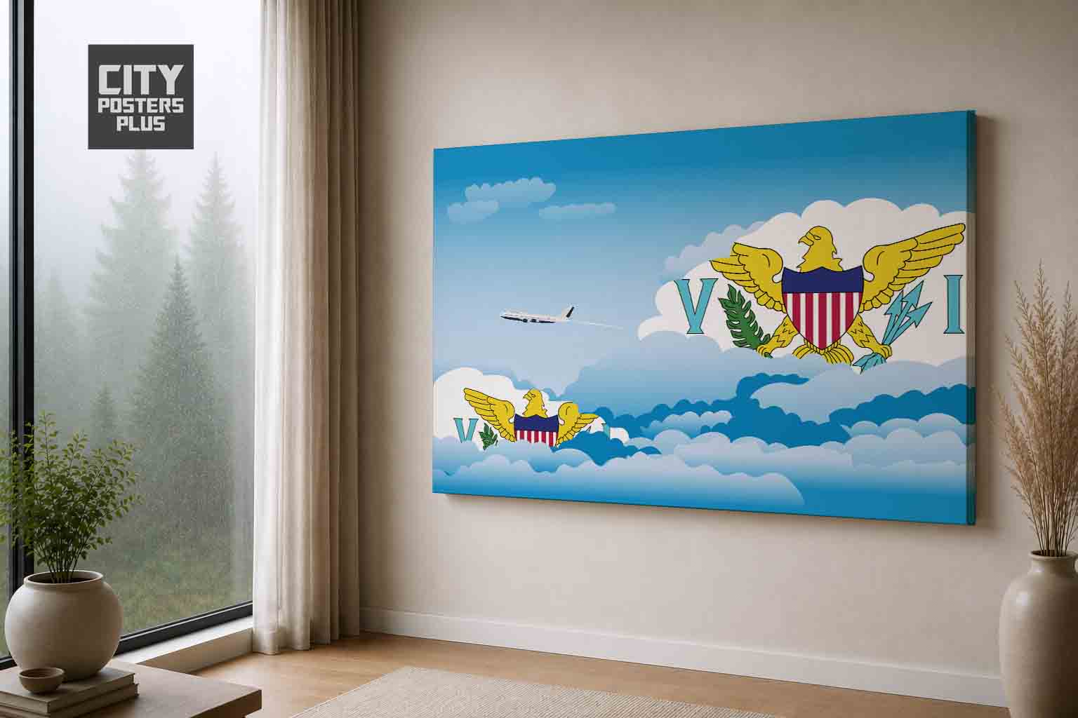 Virgin Islands  US Day Clouds Canvas Framed Prints | Country & City Wall Art | City Posters Plus