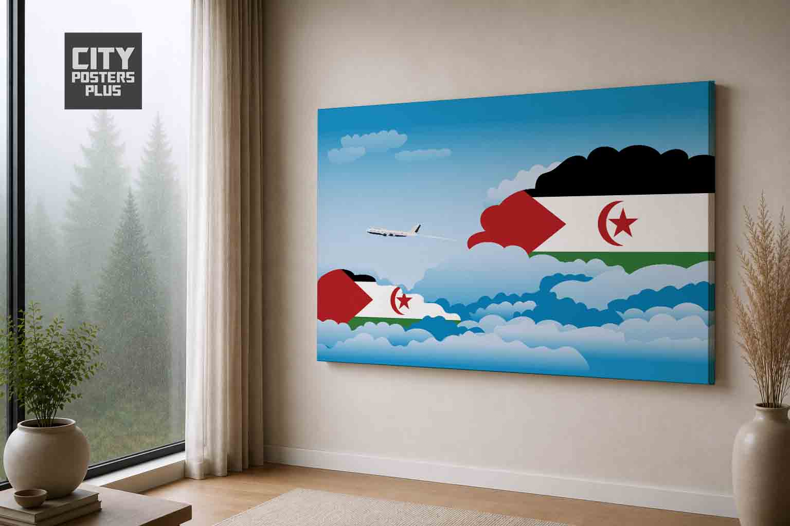 Western Sahara Day Clouds Canvas Framed Prints | Country & City Wall Art | City Posters Plus
