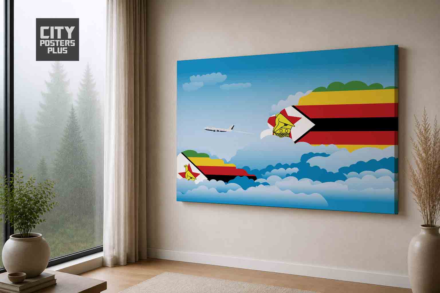 Zimbabwe Day Clouds Canvas Framed Prints | Country & City Wall Art | City Posters Plus