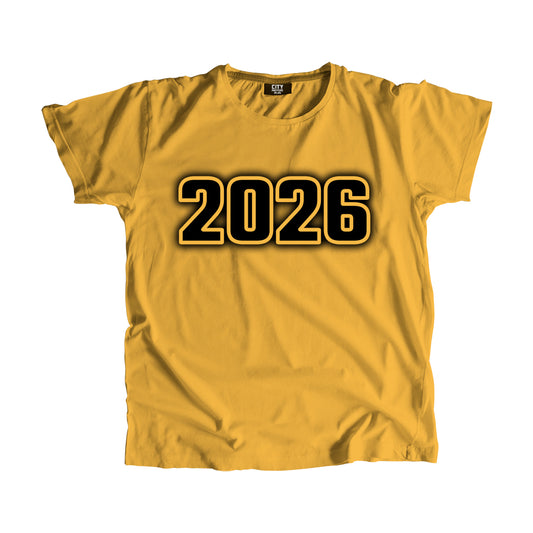 2026 Year Men Unisex T-Shirt (Golden Yellow)