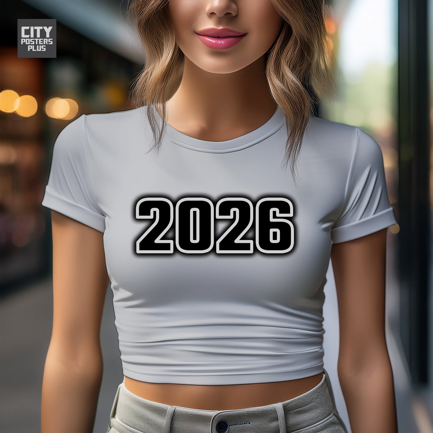 2026 Year Women Crop Top (Melange Grey)