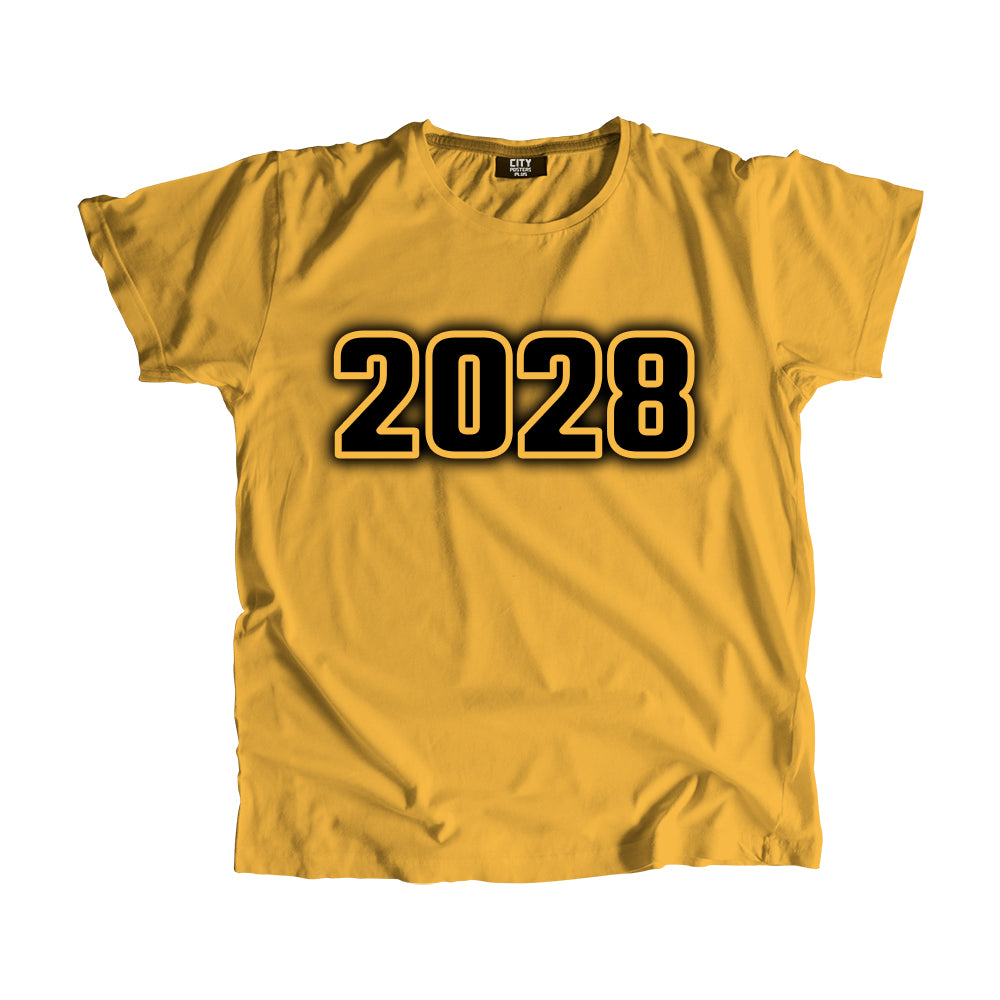 2028 Year Men Unisex T-Shirt (Golden Yellow)