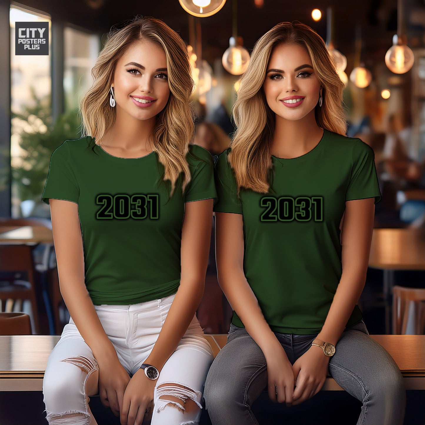 2031 Year Women T-Shirt (Olive Green)