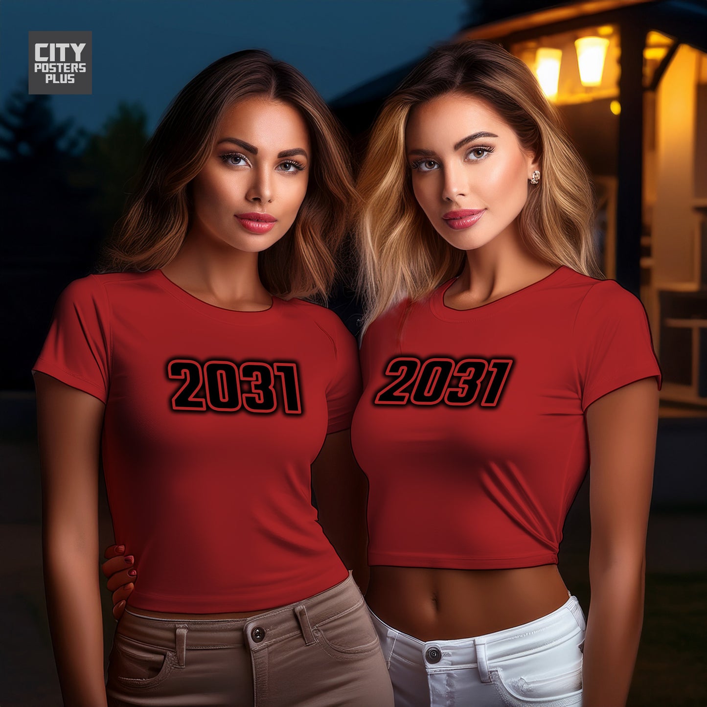 2031 Year Women Crop Top (Red)