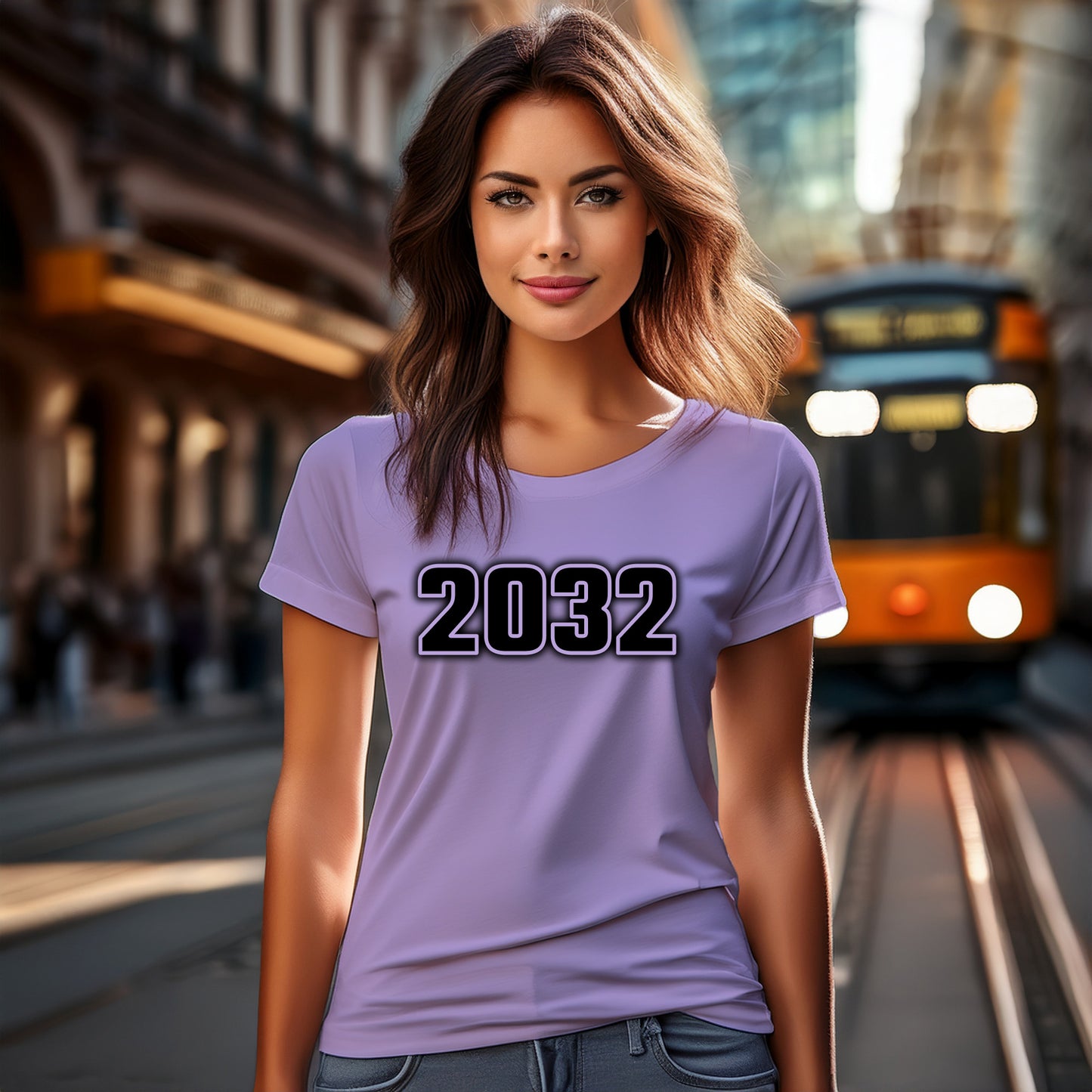 2032 Year Women T-Shirt (Iris Lavender)