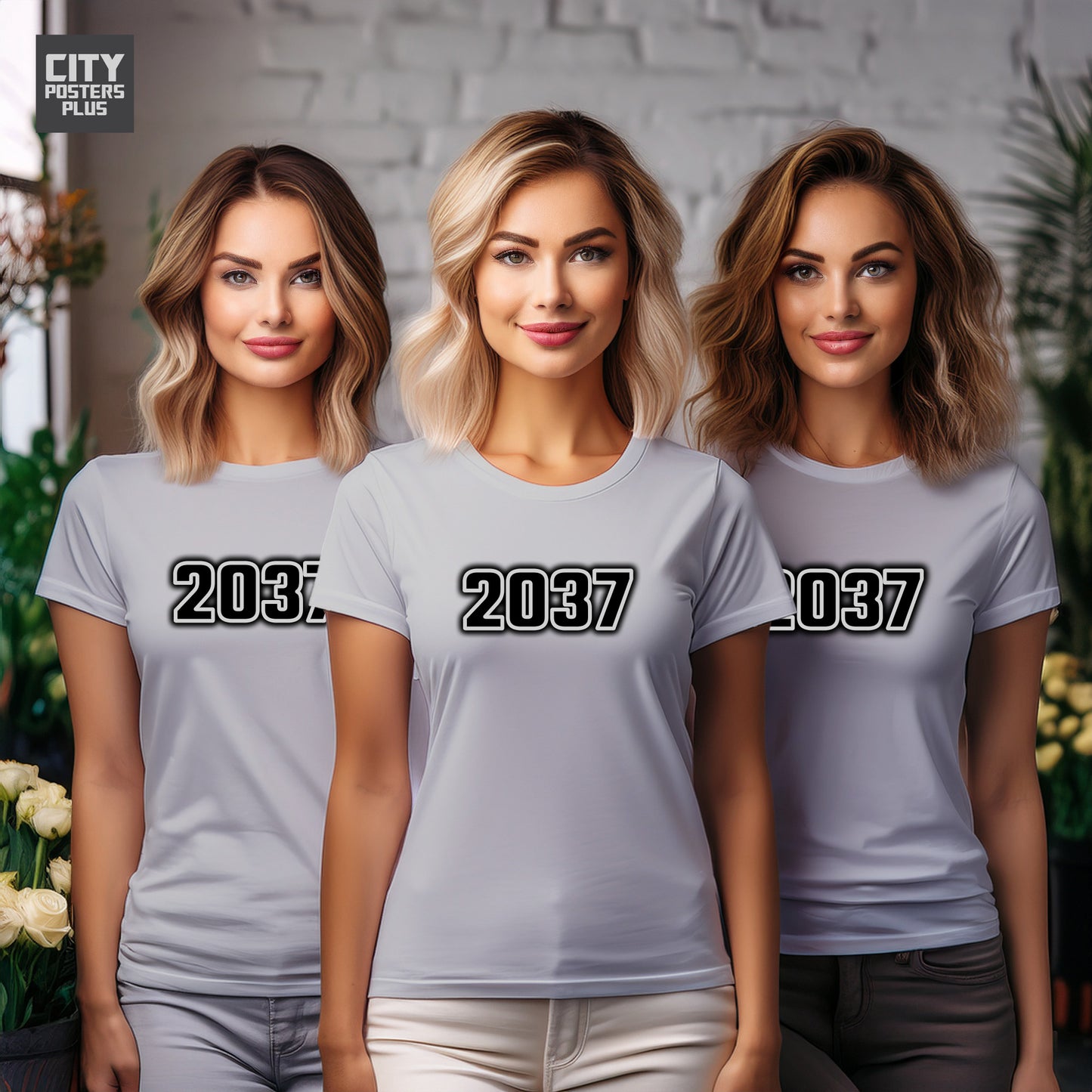 2037 Year Women T-Shirt (Melange Grey)