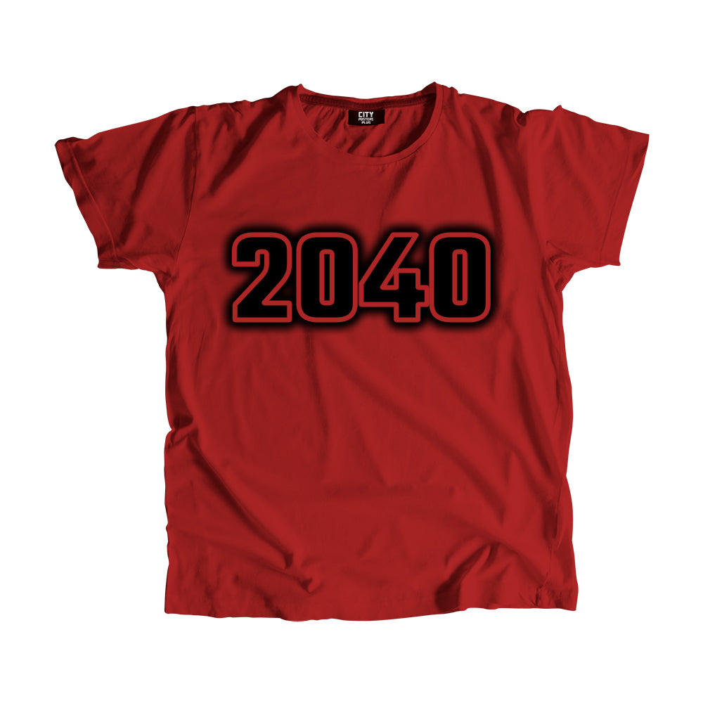 2040 Year Men Unisex T-Shirt (Red)