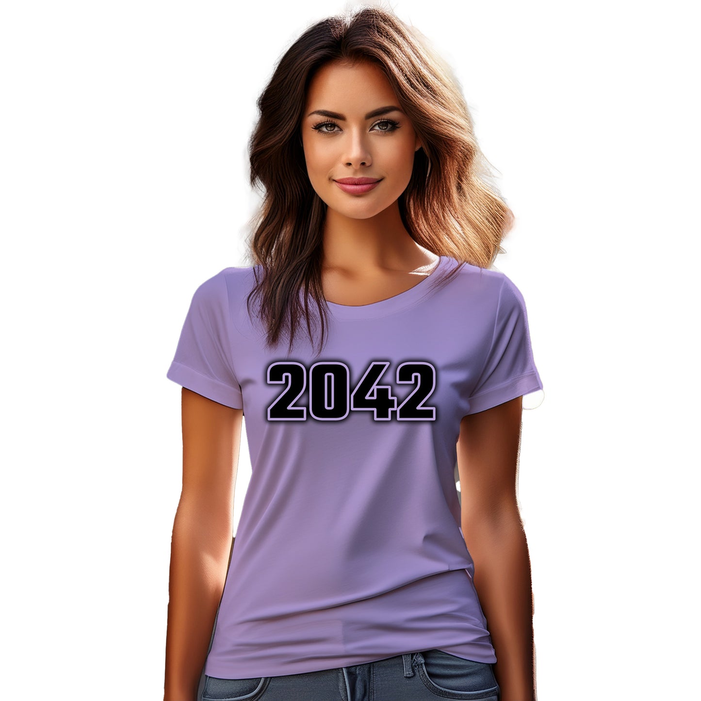 2042 Year Women T-Shirt (Iris Lavender)
