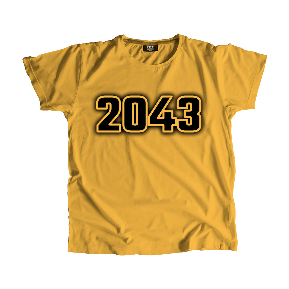 2043 Year Men Unisex T-Shirt (Golden Yellow)