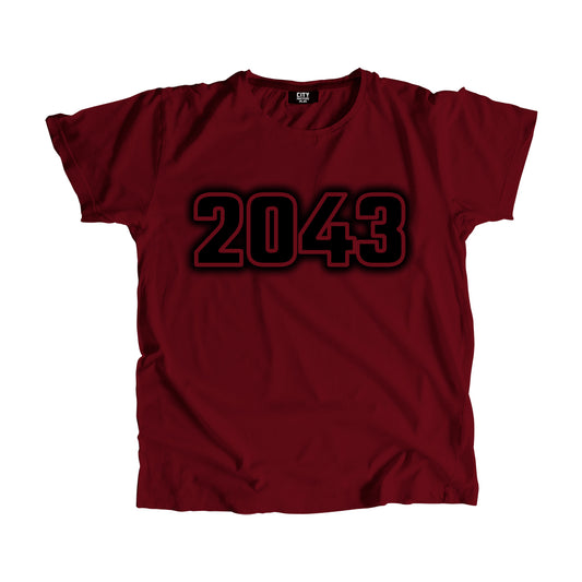 2043 Year Men Unisex T-Shirt (Maroon)