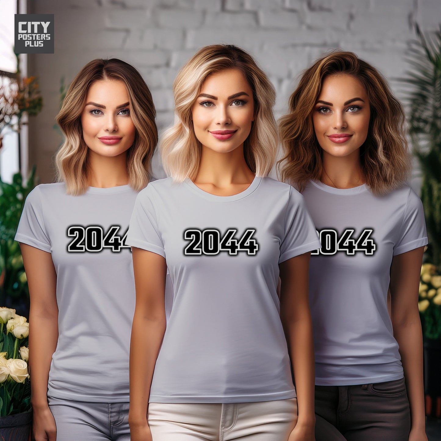 2044 Year Women T-Shirt (Melange Grey)