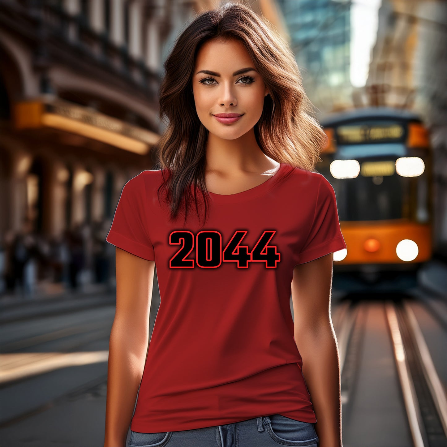 2044 Year Women T-Shirt (Red)