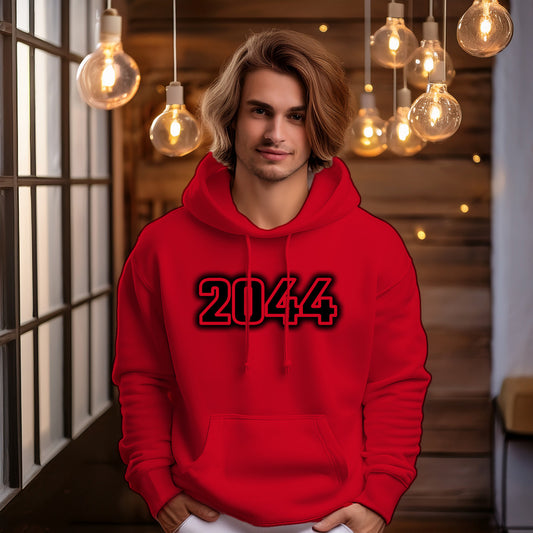 2044 Year Men Unisex Hoodie (Red)