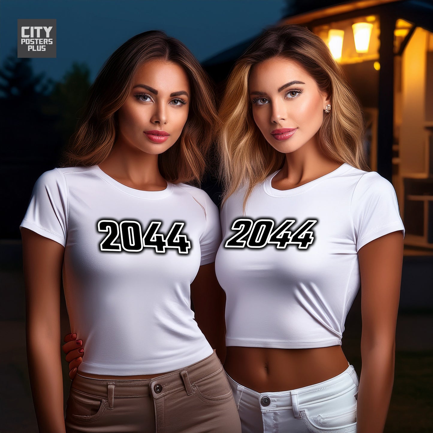 2044 Year Women Crop Top (White)