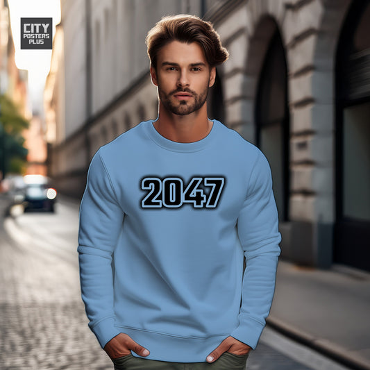 2047 Year Men Unisex Sweatshirt (Baby Blue)