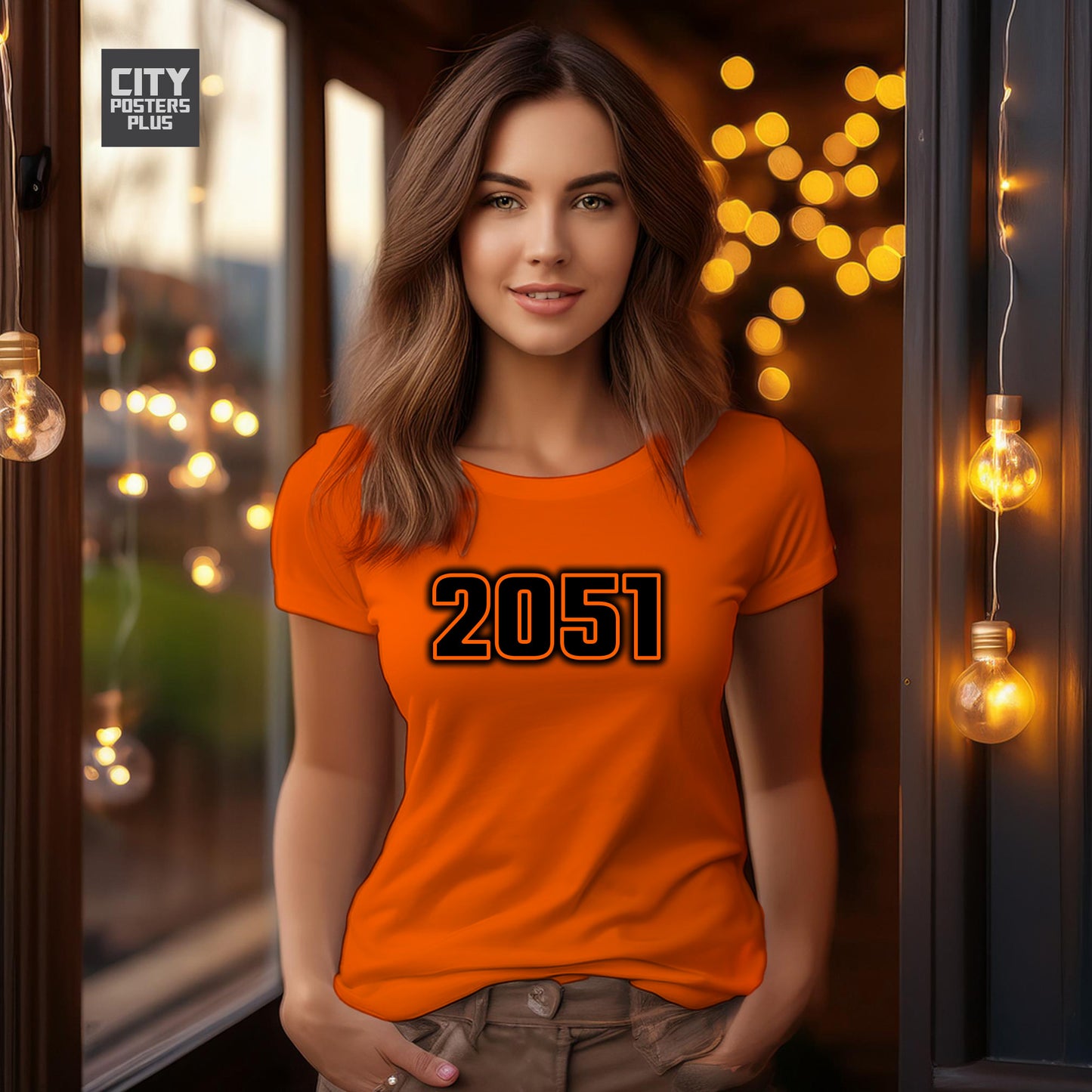 2051 Year Women T-Shirt (Orange)