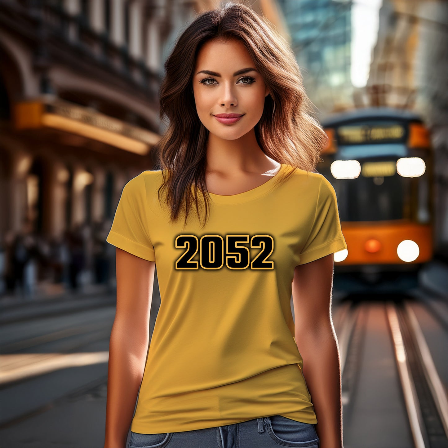 2052 Year Women T-Shirt (Golden Yellow)