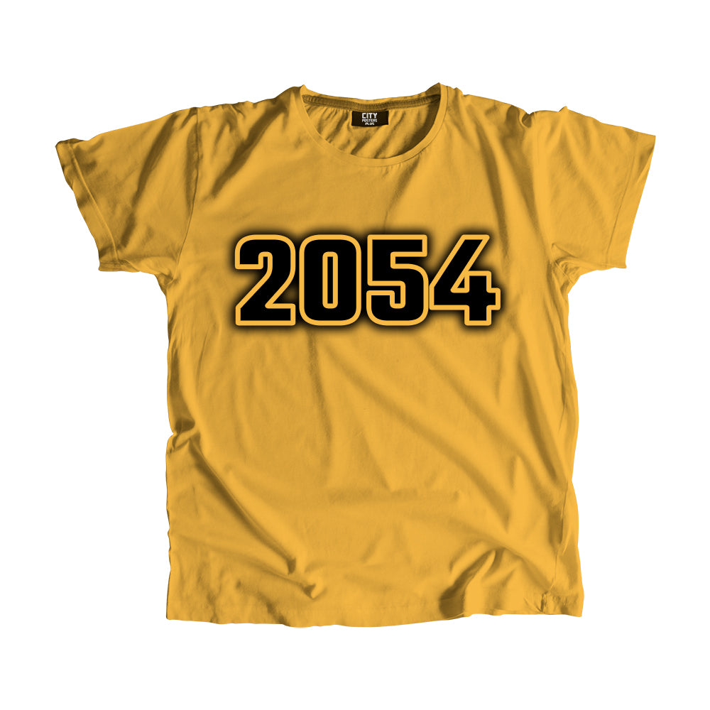 2054 Year Men Unisex T-Shirt (Golden Yellow)