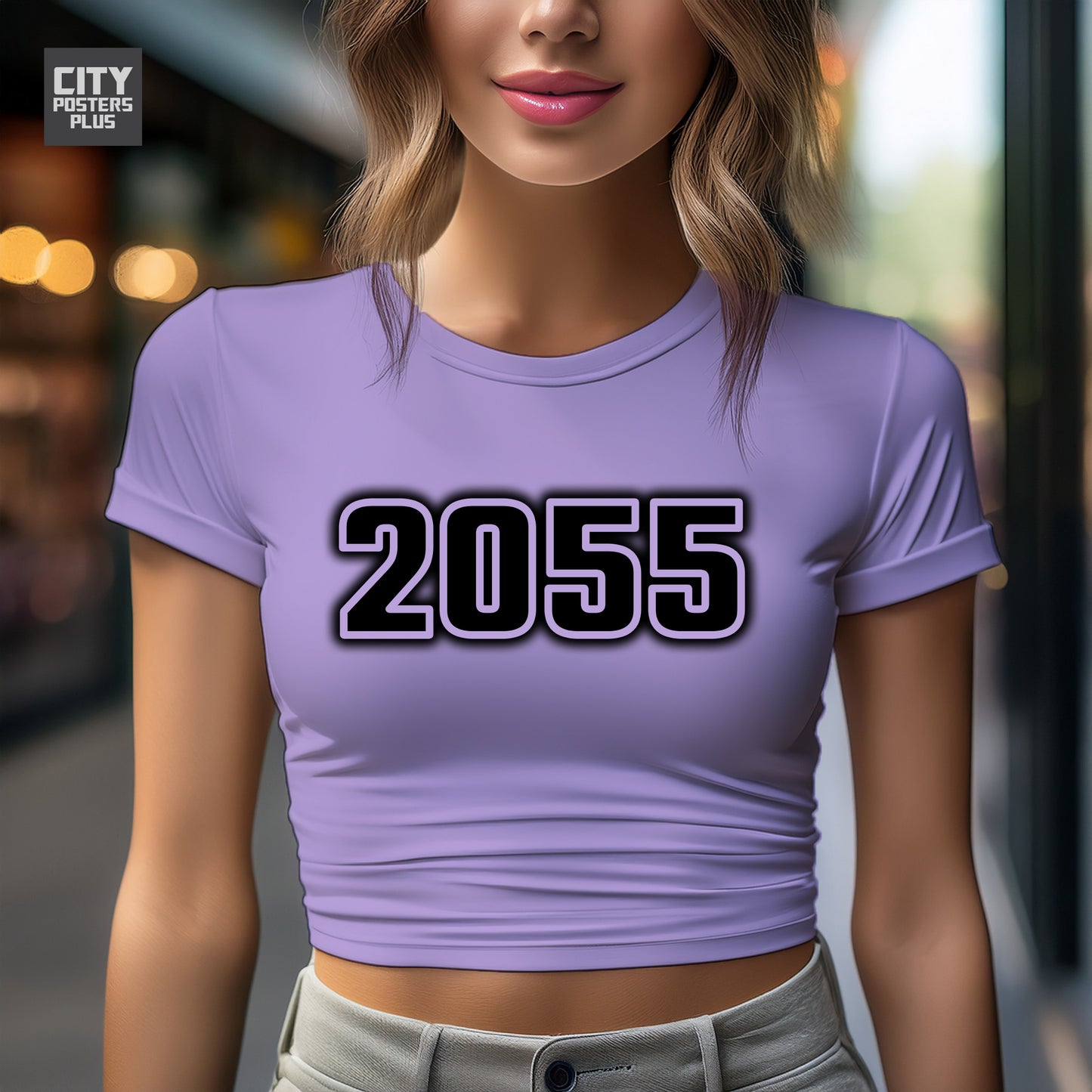 2055 Year Women Crop Top (Iris Lavender)