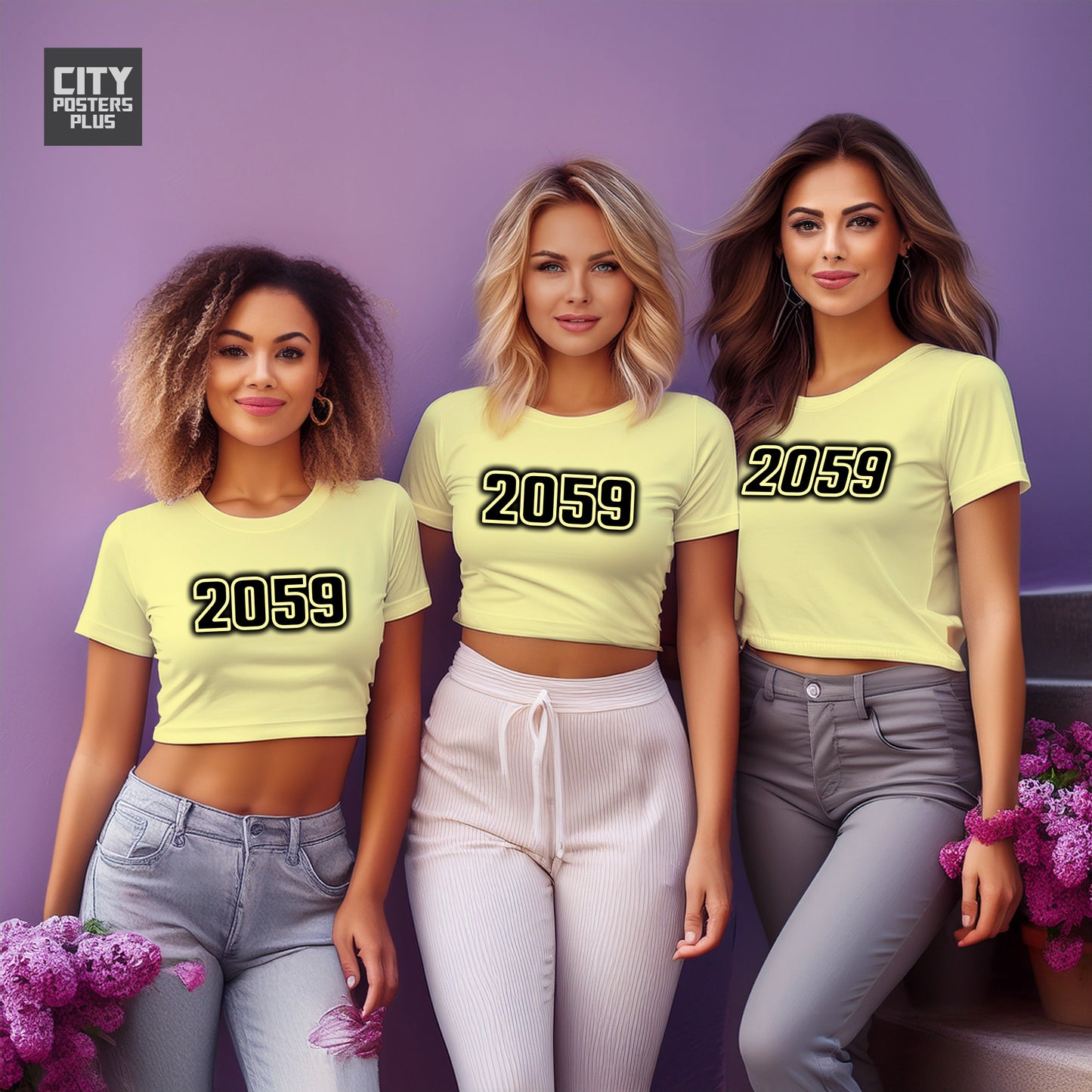2059 Year Women Crop Top (Butter Yellow)
