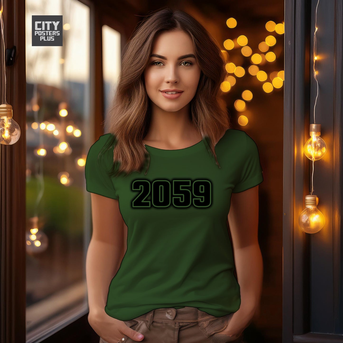 2059 Year Women T-Shirt (Olive Green)