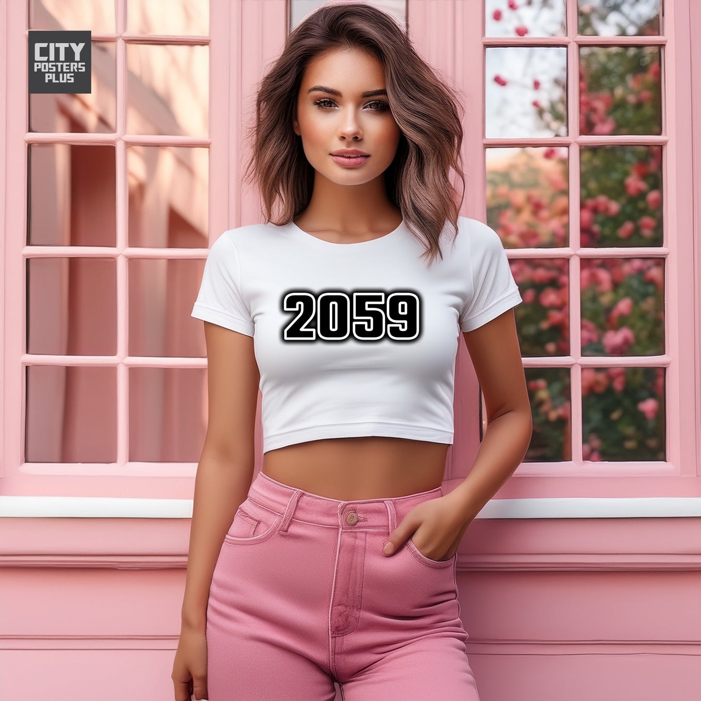 2059 Year Women Crop Top (White)