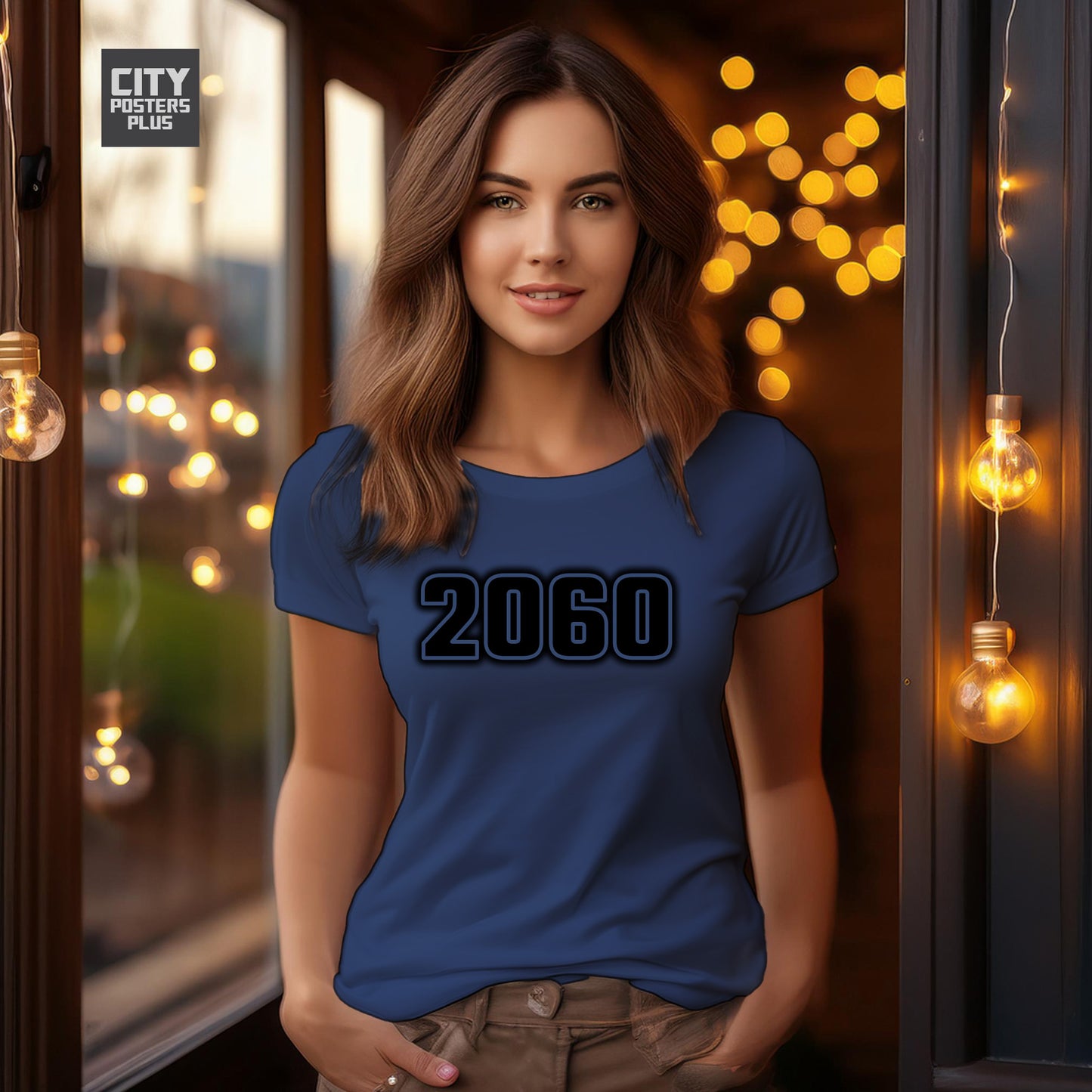 2060 Year Women T-Shirt (Navy Blue)