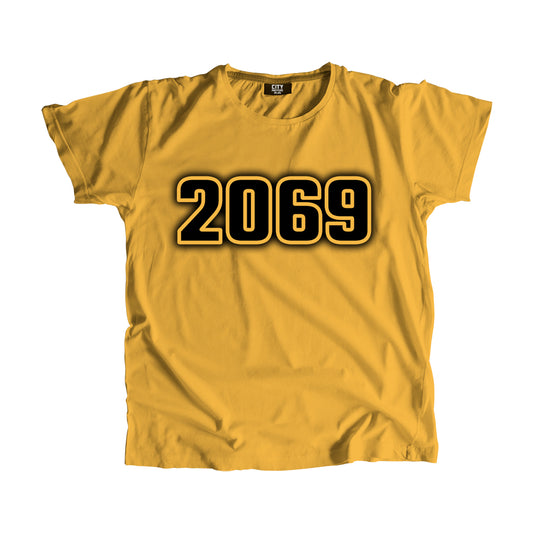 2069 Year Men Unisex T-Shirt (Golden Yellow)
