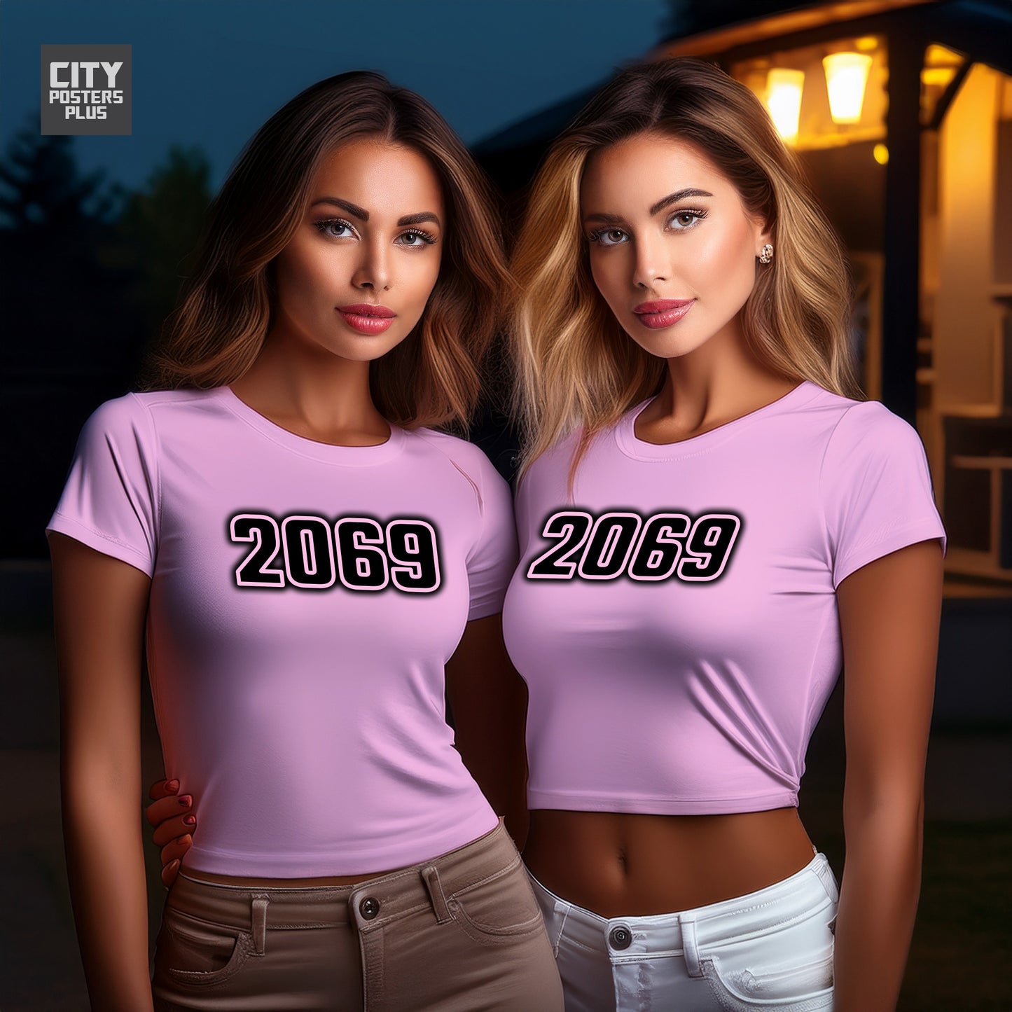 2069 Year Women Crop Top (Light Pink)