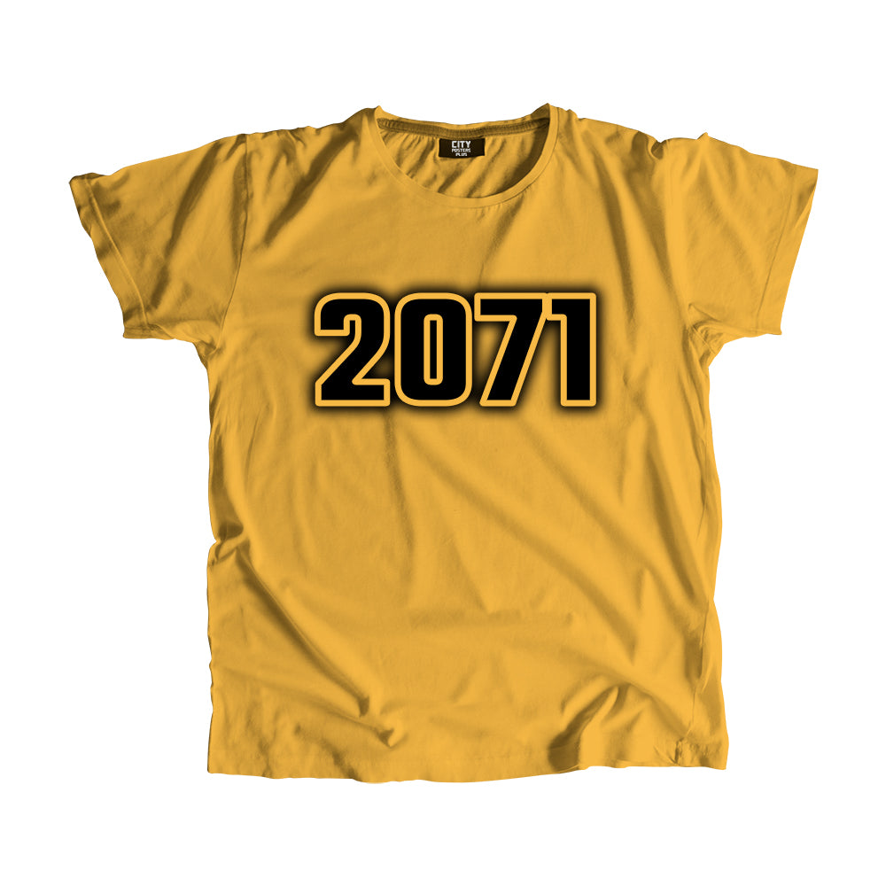 2071 Year Men Unisex T-Shirt (Golden Yellow)