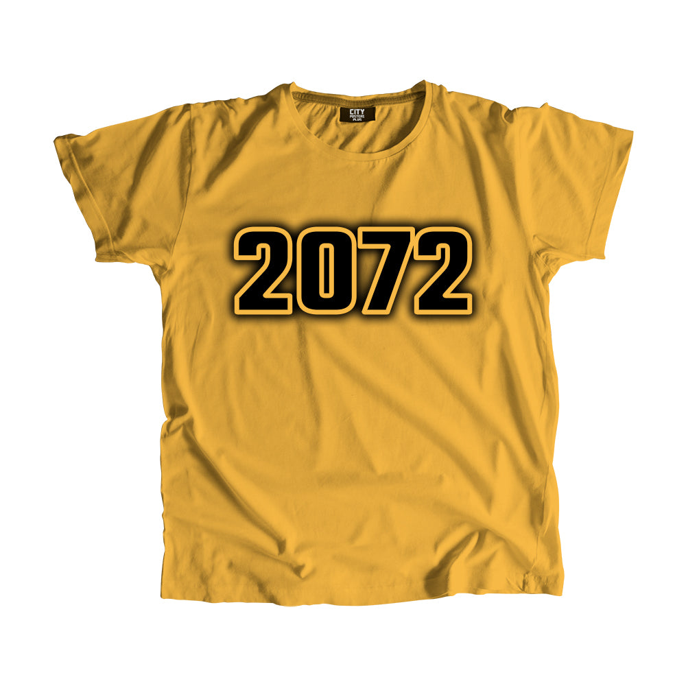 2072 Year Men Unisex T-Shirt (Golden Yellow)